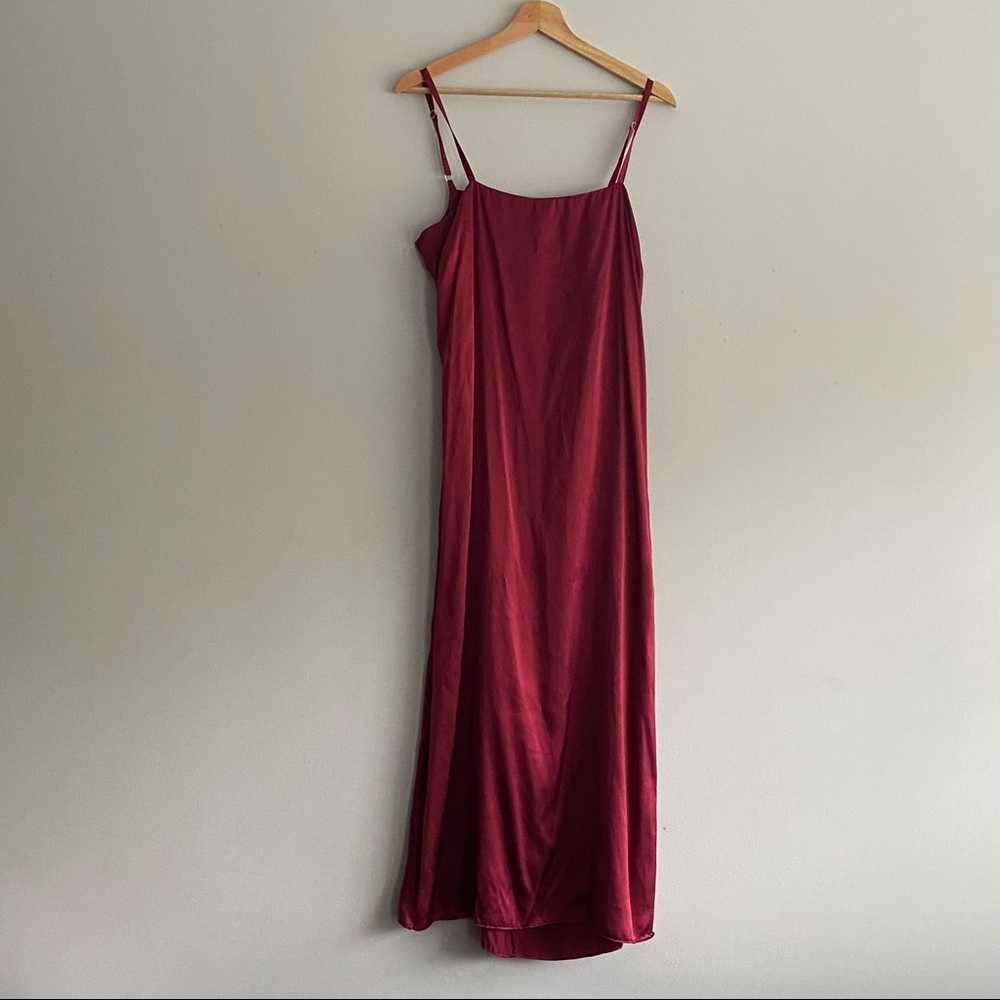 Reformation Burgandy Slip Dress